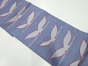 アンティーク　横段に鶴模様織出し袋帯（材料）